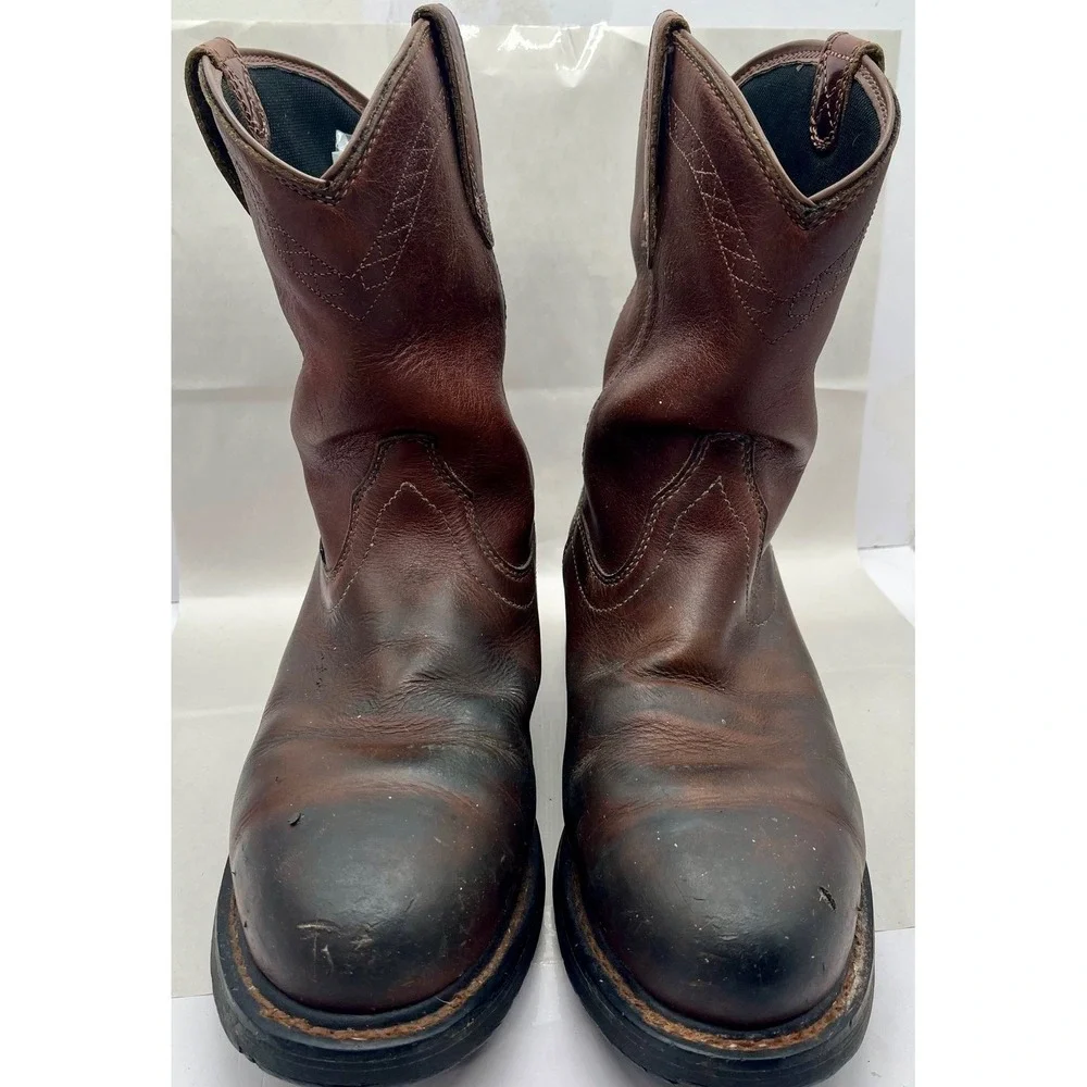 Ariat Mens Sierra Waterproof Steel Toe Work Boots Brown Leather Pull On 10002385